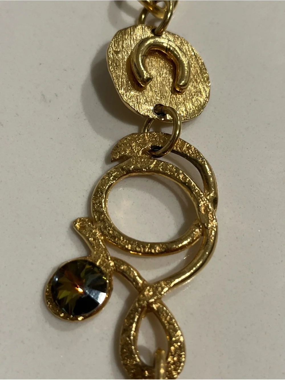 Gold Tone Crystal Chain 43 Inch Long Belt Stunning. Vintage